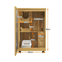 猫笼子实木生态猫别墅猫笼木质猫舍猫窝别墅封闭式防水可擦拭