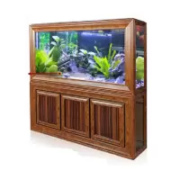 中式生态鱼缸水族箱客厅家用复古屏风底过滤中大型免换水鱼缸