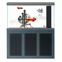 客厅中大型家用落地底滤龙鱼缸超白玻璃下过滤生态水族箱免换水