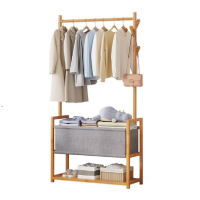 楠竹衣帽架卧室衣架落地床边换衣服架子挂衣架落地收纳架入户衣架