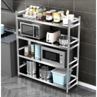 304不锈钢落地加厚微波炉收纳架子家用烤箱架货架