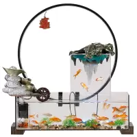 招财流水循环水玻璃鱼缸家居客厅电视柜装饰貔貅摆件乔迁开业礼品