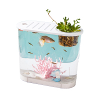 新款透明塑料鱼缸透明仿玻璃客厅中小型金鱼缸乌龟缸桌面观赏缸