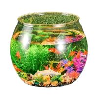 高清透明塑料鱼缸家用办公圆形金鱼缸客厅乌龟缸桌面水族箱观景缸