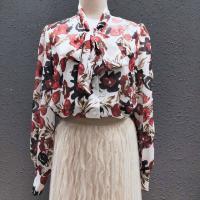 15号INPOSE 线下同款OL风休闲大花女士雪纺透气早夏衬衫