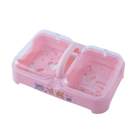 带盖双格创意洗衣皂盒沥水肥皂盒香皂盒大号便携多层有盖双层旅行|北欧款-粉色