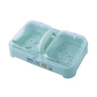 带盖双格创意洗衣皂盒沥水肥皂盒香皂盒大号便携多层有盖双层旅行|北欧款-绿色