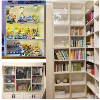 A四周魔术贴/整片 不透明磨砂无味厚度0.3mm包边米色|橱柜遮尘帘杂物架书柜遮挡帘厨房魔术贴手办柜子防尘帘衣柜