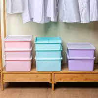 内衣袜子收纳盒家用塑料文胸内裤收纳柜整理储物箱学生宿舍收纳盒|湖水蓝 1盒+1盖(15格袜子盒)