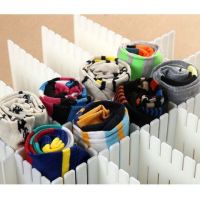 抽屉收纳分断隔板自由组合内衣袜子分类整理格办公厨房抽屉隔板|白色 十字扣20