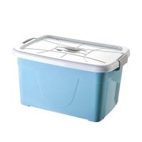 收纳箱特大号塑料装衣服书玩具车载超大整理箱家用储物箱子收纳盒|水晶蓝 80L+120L(2个装)