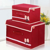 买1得2内衣收纳盒布艺家用整理箱牛津布装袜子内裤文胸收纳箱有盖