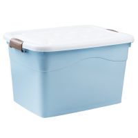 塑料衣服内衣收纳箱大号小号收纳盒学生宿舍家用玩具储物箱整理箱|蓝色 三件套[大号+大号+大号]