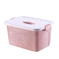 出口加厚塑料收纳箱药箱书籍整理箱玩具大号小号储物箱内衣收纳盒|北欧粉 10L:长28宽20.5高17cm