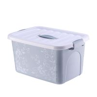 出口加厚塑料收纳箱药箱书籍整理箱玩具大号小号储物箱内衣收纳盒|北欧蓝 10L:长28宽20.5高17cm