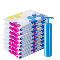 真空压缩袋装被子衣服收纳袋大中小加厚自选通用款电动抽气泵手泵|4只装送手泵 [大号]100cm*70cm