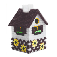 毛线绣立体3d小房子十字绣客厅已剪裁纸巾盒抽纸盒套件|咖啡