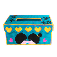 毛线绣立体3d十字绣新款客厅已剪裁纸巾盒抽纸盒套件|丹青