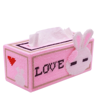 手工艺立体绣5d毛线十字绣新款客厅纸巾盒抽纸盒收纳盒非钻石图画|小兔子抽纸盒24*12*8cm 图片色