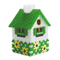 毛线绣立体3d小房子十字绣客厅已剪裁纸巾盒抽纸盒套件|深绿