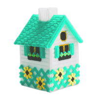 毛线绣立体3d小房子十字绣客厅已剪裁纸巾盒抽纸盒套件|水绿