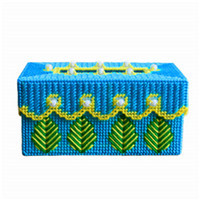 毛线绣立体3d十字绣新款客厅已剪裁植物图案纸巾抽纸盒|常青树浅蓝