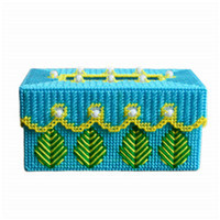 毛线绣立体3d十字绣新款客厅已剪裁植物图案纸巾抽纸盒|常青树天蓝