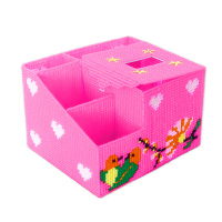 立体十字绣抽纸盒新款客厅收纳纸巾盒手工毛线绣储物合|亮粉 报喜鸟款