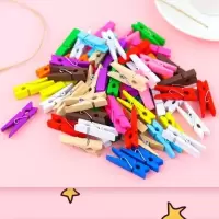 彩色爱心夹子生日婚礼小木夹子照片墙装饰麻绳夹子相片夹创意卡通|彩色夹子 20个夹子无赠品