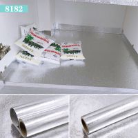 加厚厨房防油贴纸耐高温灶台油烟机橱柜抽屉垫防水防潮垫自粘墙贴|8182银藤蔓 9米*60cm