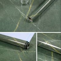 厨房防油贴纸瓷砖防水耐高温自粘墙贴纸灶台用橱柜台面大理石壁纸|海藻绿|/自粘 0.5米*0.6米1件