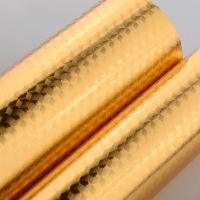 加厚厨房防油防水耐高温铝箔贴纸自粘墙纸壁橱柜家用桌面防潮墙贴|加厚金色立体方格 2米长*80厘米宽