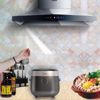 墙纸自粘防水厨房防油贴纸耐高温灶台用橱柜油烟墙贴防潮铝箔加厚|透明款防油 40cm宽*2米长(加厚)