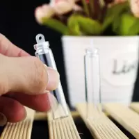 只透明塑料盖小玻璃瓶迷你吊坠瓶礼品diy小瓶子木塞许愿瓶|50只11*50MM玻璃瓶(塑料塞)