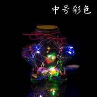 led灯许愿瓶夜光幸运星玻璃木塞瓶创意瓶星空瓶五角星玻璃星星瓶|中号五角星可装199颗LED彩色