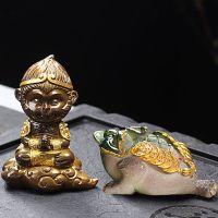 精品变色金蟾茶宠摆件招财貔貅蟾蜍茶道茶台茶盘茶具送礼配件饰品|大圣(金)+绿蟾