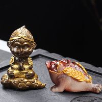 精品变色金蟾茶宠摆件招财貔貅蟾蜍茶道茶台茶盘茶具送礼配件饰品|大圣（金）+红蟾