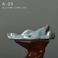 哥窑禅意小茶宠精品可养开片紫砂人物创意可爱摆件貔貅蟾茶道配件|A李白(醉酒)