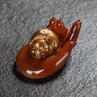 进宝变色茶宠辟邪纳财滚动喷水大貔貅摆件精品茶桌茶具配件|[掌上明珠]红玉掌