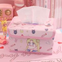 卡通少女心可爱纸巾盒折叠车载抽纸盒皮革客厅卧室家用纸巾套|铅笔美少女 [纸巾盒]17*12*10CM