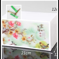 卫生间纸巾盒厕所抽纸厕纸盒免打孔创意卷纸手纸卫生纸盒置物防水|雪青3D(家和富贵) 随机款马桶垫加马桶刷套餐(送强力贴)