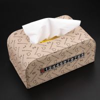 车载纸巾盒皮质车内用品中控座椅扶手箱创意抽纸盒夜光号码停车|大号LV时尚