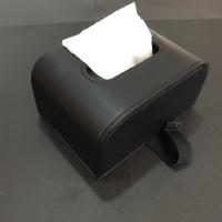 车载纸巾盒皮质车内用品中控座椅扶手箱创意抽纸盒夜光号码停车|绑带款:小号黑色