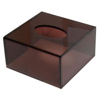 酒店纸巾盒宾馆ktv抽纸盒亚克力简约塑料餐巾纸抽盒可印logo|小号红茶