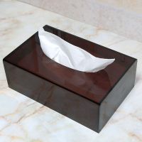 酒店纸巾盒宾馆ktv抽纸盒亚克力简约塑料餐巾纸抽盒可印logo|中号红茶