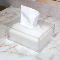 酒店纸巾盒宾馆ktv抽纸盒亚克力简约塑料餐巾纸抽盒可印logo|中号磨砂白