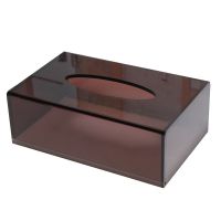 酒店纸巾盒宾馆ktv抽纸盒亚克力简约塑料餐巾纸抽盒可印logo|大号红茶