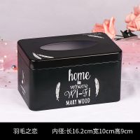 北欧ins可爱纸巾盒创意家用车铁盒卫生间卡通客厅茶几餐厅抽纸盒|羽毛之恋
