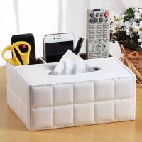 抽纸盒纸巾盒客厅欧式多功能家用餐巾纸抽盒子茶几遥控器桌面收纳|白羊皮纹 方形款