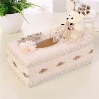 布艺欧式蕾丝田园创意客厅车用卷纸抽纸盒餐巾纸收纳盒纸抽纸巾盒|乳白色曼陀罗米色大盒